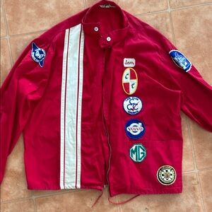 Vintage 1950’s Red Racing Jacket with car Patches